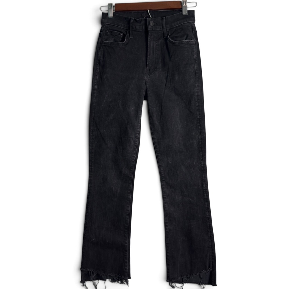 Mother The Insider Crop Step Fray Not Guilty Black Jeans Women Size 25 High Rise